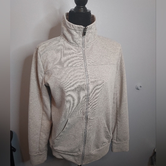 Adidas Women's Grey Climalite Workout Track Zip Jacket Size Large - Picture 3 of 9